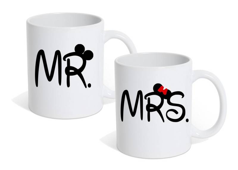 Couples Shop Tasse MR. & MRS. Kaffeetasse Geschenk Partner Fun-Look, Keramik, mit trendigem Motiv von Couples Shop
