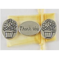 3Er Set Blumenkorb Danke Inspiration Münzen Mit Organza Beutel von CourageInStone