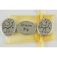 3Er Set Song Bird Dream Big Inspiration Münzen Mit Organzabeutel 3Er Set Song Bird Dream Big Inspiration Münzen Mit Organzabeutel von CourageInStone