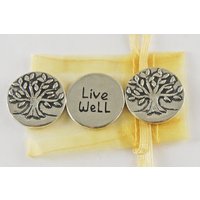 3Er Set Tree Live Well Inspiration Münzen Mit Organza Beutel 3Er Set Tree Live Well Inspiration Münzen Mit Organza Beutel von CourageInStone