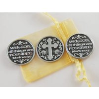 Set Mit 3 Mit Gott Sind Alle Dinge Möglich Tokens Organza Beutel von CourageInStone