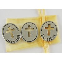 Set Mit 3 Open Cross Blessings Inspirationsmünzen Organzabeutel von CourageInStone