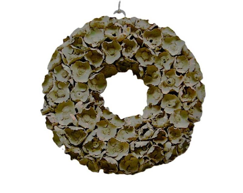 Couronne Dekokranz Kranz Deko Hängekranz Natürlich Khaki Grün 40 cm, Naturmaterialien in Handarbeit gefertigt von Couronne