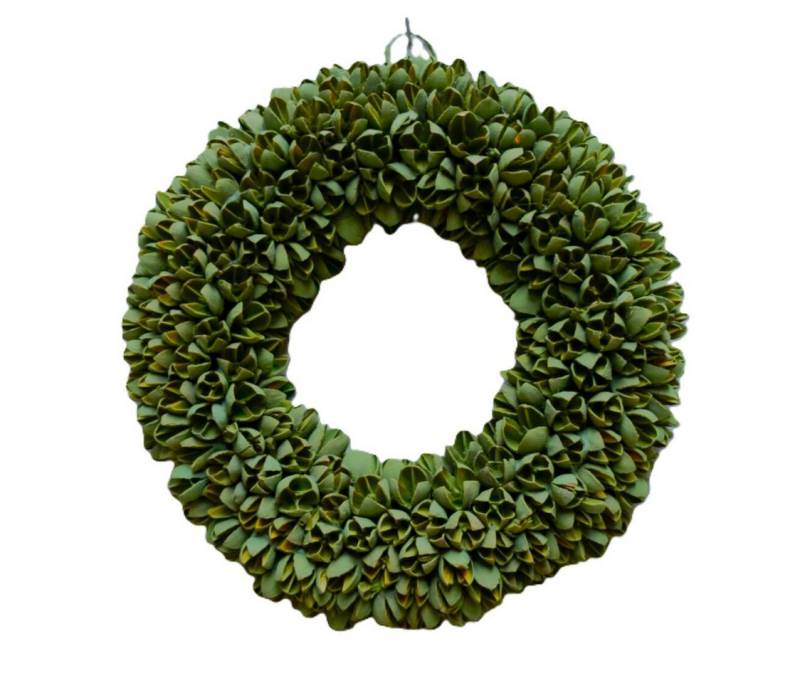 Couronne Dekokranz Kranz Deko Hängekranz Grün Naturmaterialien 40 cm, Naturmaterialien in Handarbeit gefertigt von Couronne