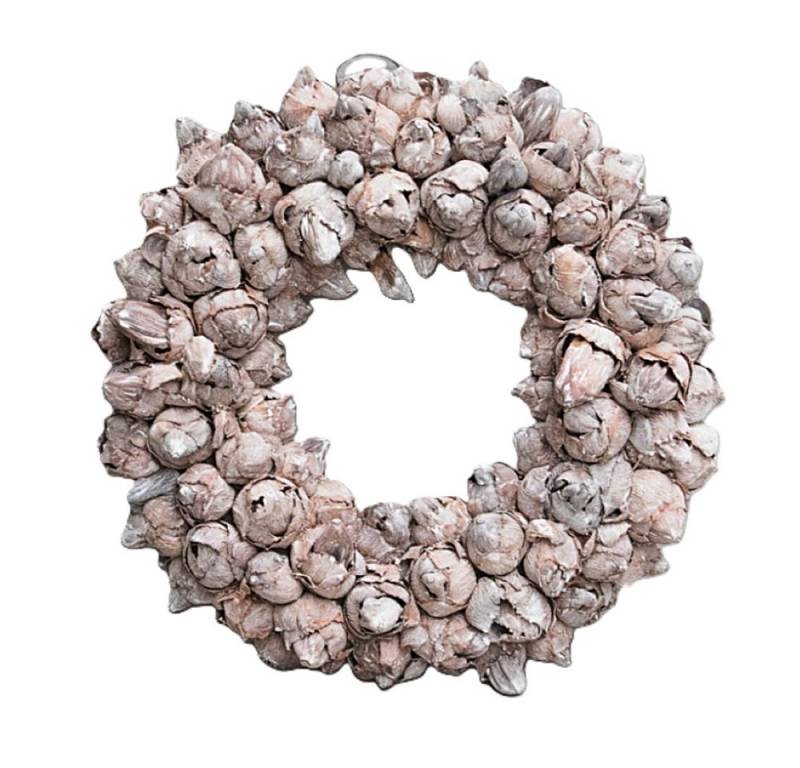 Couronne Dekokranz Kranz Deko Hängekranz Naturfarben White Tünche 40 cm, Naturmaterialien in Handarbeit gefertigt von Couronne