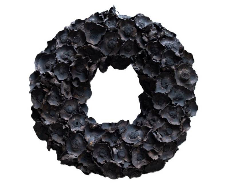 Couronne Dekokranz Kranz Hängekranz Weihnachten Schwarz Naturmaterialien 40 cm, Naturmaterialien in Handarbeit gefertigt von Couronne