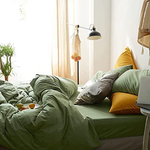 CoutureBridal Bettwäsche 200x200cm Grün Salbeigrün 100% Mikrofaser Atmungsaktiv Bettdeckenbezug Doppelbett Deckenbezug Bettbezug mit Reißverschluss und 2 Kissenbezug 80x80cm von CoutureBridal