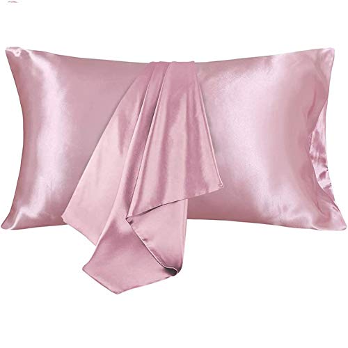 CoutureBridal® Satin Kissenbezug 40 x 60 cm Rosa Doppelpack hochwertige Kissenhülle Kopfkissenbezug 40x60 aus Mikrofaser,2 Stück Kissenbezug Set für Haar - und Hautpflege von CoutureBridal