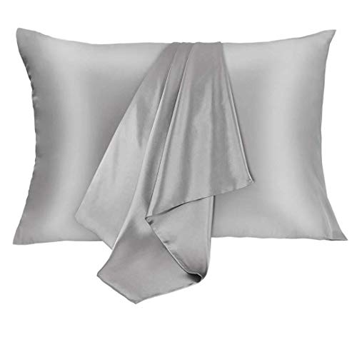 CoutureBridal® Satin Kissenbezug 40 x 60 cm Silbergrau Doppelpack hochwertige Kissenhülle Kopfkissenbezug 40x60 aus Mikrofaser,2 Stück Kissenbezug Set für Haar - und Hautpflege von CoutureBridal