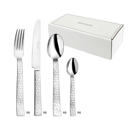 COUZON C32800M000C40 Ato gehämmert 24-teiliges Besteckset, Edelstahl COUZON C32800M000C40 Ato gehämmert 24-teiliges Besteckset, Edelstahl von Couzon