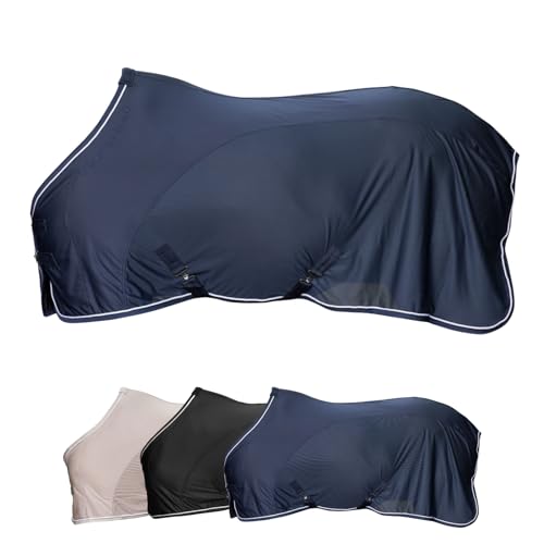 Covalliero - Fliegendecke – Pferdedecke zum Schutz vor Insekten – Decke mit abnehmbaren Kreuzgurten & Schweiflatz – atmungsaktive Weide-, Transport- & Stalldecke – Dark Navy – Größe 145cm Covalliero - Fliegendecke – Pferdedecke zum Schutz vor Insekten – Decke mit abnehmbaren Kreuzgurten & Schweiflatz – atmungsaktive Weide-, Transport- & Stalldecke – Dark Navy – Größe 145cm von Covalliero