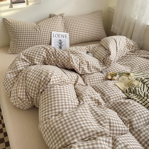 Covebett Bettwäsche 135x200 Braun Weiß Kariert Karo Muster Modern Bettbezug Set Landhausstil Geometrisch Karomuster Renforce Gewaschene Microfaser Deckenbezug und Kissenbezug 40x80 Reißverschluss Covebett Bettwäsche 135x200 Braun Weiß Kariert Karo Muster Modern Bettbezug Set Landhausstil Geometrisch Karomuster Renforce Gewaschene Microfaser Deckenbezug und Kissenbezug 40x80 Reißverschluss von Covebett