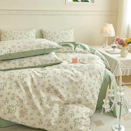 Covebett Bettwäsche 135x200 Grün Weiß Blumen Blätter Vintage Blumenmuster Botanisch Bettwäsche Set Aesthetic Blumenwiese Pflanzenmuster Bettbezug mit Reißverschluss und Kissenbezug 40x80cm Covebett Bettwäsche 135x200 Grün Weiß Blumen Blätter Vintage Blumenmuster Botanisch Bettwäsche Set Aesthetic Blumenwiese Pflanzenmuster Bettbezug mit Reißverschluss und Kissenbezug 40x80cm von Covebett