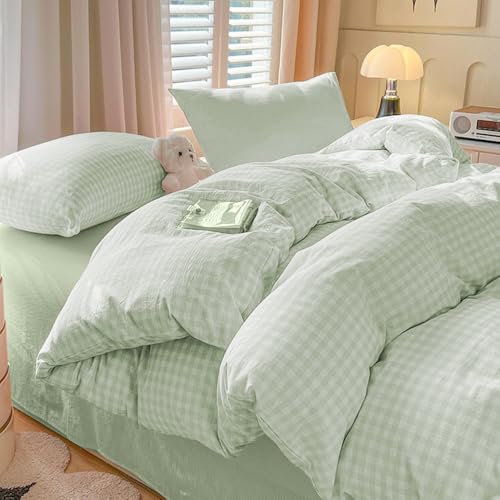 Covebett Bettwäsche 135x200 Grün Weiß Kariert Karo Muster Modern Bettbezug Set Landhausstil Geometrisch Karomuster Renforce Gewaschene Microfaser Deckenbezug und Kissenbezug 80x80 Reißverschluss Covebett Bettwäsche 135x200 Grün Weiß Kariert Karo Muster Modern Bettbezug Set Landhausstil Geometrisch Karomuster Renforce Gewaschene Microfaser Deckenbezug und Kissenbezug 80x80 Reißverschluss von Covebett