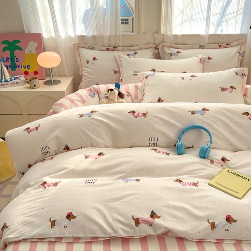 Covebett Bettwäsche 135x200 Kinder Dackel Gestreift Rosa Weiß Dackelmotiv Kawaii Mädchen Wendebettwäsche Set Dachshund Hund Streifen Microfaser Bettbezug und Kissenbezug 80x80cm Reißverschluss Covebett Bettwäsche 135x200 Kinder Dackel Gestreift Rosa Weiß Dackelmotiv Kawaii Mädchen Wendebettwäsche Set Dachshund Hund Streifen Microfaser Bettbezug und Kissenbezug 80x80cm Reißverschluss von Covebett