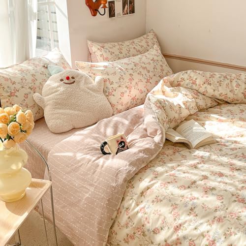 Covebett Bettwäsche 135x200 Rosa Beige Blumen Blümchen Botanisch Muster Wendebettwäsche Set Aesthetic Blüten Blumenwiese Pflanzenmuster Mikrofaser Bettbezug Reißverschluss und Kissenbezug 80x80cm Covebett Bettwäsche 135x200 Rosa Beige Blumen Blümchen Botanisch Muster Wendebettwäsche Set Aesthetic Blüten Blumenwiese Pflanzenmuster Mikrofaser Bettbezug Reißverschluss und Kissenbezug 80x80cm von Covebett