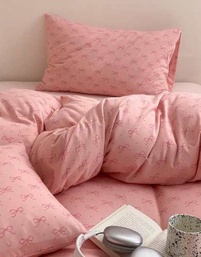 Covebett Bettwäsche 135x200 Rosa Schleifen Pink Mädchen Aesthetic Bettbezug Set 2teilig Kawaii Rosa Schleifenmuster Weich Renforcé Microfaser Deckenbezug mit Reißverschluss und Kissenbezug 40x80cm Covebett Bettwäsche 135x200 Rosa Schleifen Pink Mädchen Aesthetic Bettbezug Set 2teilig Kawaii Rosa Schleifenmuster Weich Renforcé Microfaser Deckenbezug mit Reißverschluss und Kissenbezug 40x80cm von Covebett