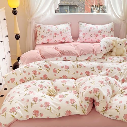 Covebett Bettwäsche 135x200 Rosa Weiß Blumen Blümchen Pflanzen Muster Bettbezug Blumenmuster Aesthetic Weich Mikrofaser Renforcé Wendebettwäsche Set 2teilig mit Reißverschluss und Kissenbezüge 40x80cm Covebett Bettwäsche 135x200 Rosa Weiß Blumen Blümchen Pflanzen Muster Bettbezug Blumenmuster Aesthetic Weich Mikrofaser Renforcé Wendebettwäsche Set 2teilig mit Reißverschluss und Kissenbezüge 40x80cm von Covebett