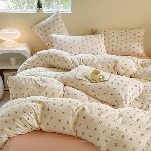 Covebett Bettwäsche 135x200 Rosa Weiß Blumen Blümchen Blumenmuster Bettwäsche Set Blüten Blumenwiese Pflanzenmuster Gewaschene Microfaser Bettbezug mit Reißverschluss und Kissenbezug 40x80cm Covebett Bettwäsche 135x200 Rosa Weiß Blumen Blümchen Blumenmuster Bettwäsche Set Blüten Blumenwiese Pflanzenmuster Gewaschene Microfaser Bettbezug mit Reißverschluss und Kissenbezug 40x80cm von Covebett