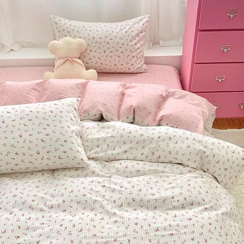 Covebett Bettwäsche 135x200 Weiß Rosa Blumenmuster Aesthetic Bettbezug Blumen Blümchen Pflanzen Muster Mikrofaser Weich Renforcé Wendebettwäsche Set 2teilig mit Reißverschluss und Kissenbezüge 80x80cm Covebett Bettwäsche 135x200 Weiß Rosa Blumenmuster Aesthetic Bettbezug Blumen Blümchen Pflanzen Muster Mikrofaser Weich Renforcé Wendebettwäsche Set 2teilig mit Reißverschluss und Kissenbezüge 80x80cm von Covebett