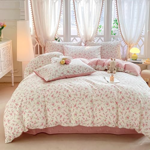 Covebett Bettwäsche 135x200 Weiß mit Rosa Blümchen Kleine Blumen Botanisch Muster Wendebettwäsche Set Aesthetic Blüten Blumenwiese Pflanzenmuster Bettbezug Reißverschluss und Kissenbezug 80x80cm Covebett Bettwäsche 135x200 Weiß mit Rosa Blümchen Kleine Blumen Botanisch Muster Wendebettwäsche Set Aesthetic Blüten Blumenwiese Pflanzenmuster Bettbezug Reißverschluss und Kissenbezug 80x80cm von Covebett