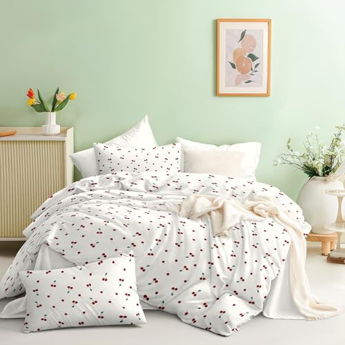 Covebett Bettwäsche 135x200 Weiß mit Rot Kirschen Muster Mädchen Bettbezug 2teilig Kinder Aesthetic Kawaii Kleine Kirschemuster Microfaser Deckenbezug mit Reißverschluss und Kissenbezug 80x80cm Covebett Bettwäsche 135x200 Weiß mit Rot Kirschen Muster Mädchen Bettbezug 2teilig Kinder Aesthetic Kawaii Kleine Kirschemuster Microfaser Deckenbezug mit Reißverschluss und Kissenbezug 80x80cm von Covebett