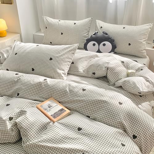 Covebett Bettwäsche 140x200 Kariert Schwarz Weiß mit Herz Herzen Muster Mädchen Bettbezug 2teilig Aesthetic Karo Herzmuster Microfaser Deckenbezug mit Reißverschluss und Kissenbezug 70x90cm Covebett Bettwäsche 140x200 Kariert Schwarz Weiß mit Herz Herzen Muster Mädchen Bettbezug 2teilig Aesthetic Karo Herzmuster Microfaser Deckenbezug mit Reißverschluss und Kissenbezug 70x90cm von Covebett