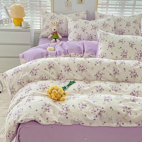 Covebett Bettwäsche 140x200 Lila Weiß Blumen Blümchen Botanisch Muster Wendebettwäsche Set Aesthetic Blüten Blumenwiese Pflanzenmuster Mikrofaser Bettbezug Reißverschluss und Kissenbezug 70x90cm Covebett Bettwäsche 140x200 Lila Weiß Blumen Blümchen Botanisch Muster Wendebettwäsche Set Aesthetic Blüten Blumenwiese Pflanzenmuster Mikrofaser Bettbezug Reißverschluss und Kissenbezug 70x90cm von Covebett