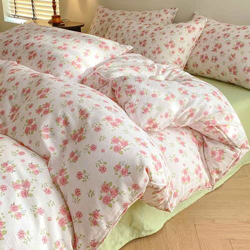 Covebett Bettwäsche 140x200 Rosa Weiß Blumen Blümchen Pflanzen Muster Aesthetic Bettbezug Set 2teilig Blumenmuster Mikrofaser Weich Renforcé Bettwäsche-Sets mit Reißverschluss und Kissenbezüge 70x90cm Covebett Bettwäsche 140x200 Rosa Weiß Blumen Blümchen Pflanzen Muster Aesthetic Bettbezug Set 2teilig Blumenmuster Mikrofaser Weich Renforcé Bettwäsche-Sets mit Reißverschluss und Kissenbezüge 70x90cm von Covebett