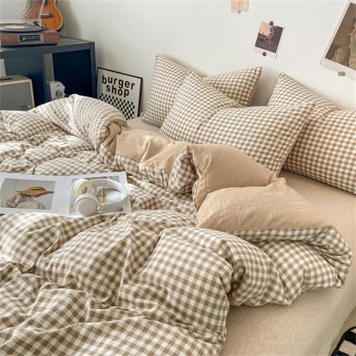 Covebett Bettwäsche 155x220 Beige Weiß Kariert Karo Muster Modern Bettbezug Set Landhausstil Geometrisch Karomuster Weich Renforcé Microfaser Deckenbezug und Kissenbezug 80x80 Reißverschluss Covebett Bettwäsche 155x220 Beige Weiß Kariert Karo Muster Modern Bettbezug Set Landhausstil Geometrisch Karomuster Weich Renforcé Microfaser Deckenbezug und Kissenbezug 80x80 Reißverschluss von Covebett