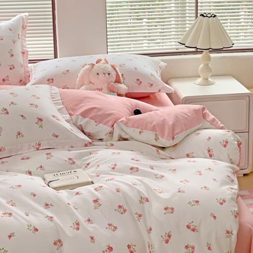 Covebett Bettwäsche 200x200 Weiß Rosa Blumen Blümchen Pflanzen Muster Aesthetic Bettbezug Blumenmuster Weich Mikrofaser Renforcé Wendebettwäsche Set 3teilig mit Reißverschluss und Kissenbezüge 80x80cm Covebett Bettwäsche 200x200 Weiß Rosa Blumen Blümchen Pflanzen Muster Aesthetic Bettbezug Blumenmuster Weich Mikrofaser Renforcé Wendebettwäsche Set 3teilig mit Reißverschluss und Kissenbezüge 80x80cm von Covebett