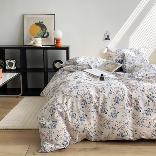 Covebett Bettwäsche Baumwolle 140x200 Blau Weiß Blümchen Blätter Botanisch Bettbezug Set 2teilig, Aesthetic Elegantes Blumen Pflanzen Bettbezug und Kissenbezug 70x90 cm mit Reißverschluss Covebett Bettwäsche Baumwolle 140x200 Blau Weiß Blümchen Blätter Botanisch Bettbezug Set 2teilig, Aesthetic Elegantes Blumen Pflanzen Bettbezug und Kissenbezug 70x90 cm mit Reißverschluss von Covebett