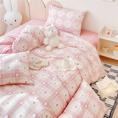 Covebett Herz Bettwäsche 135x200 Rosa Weiß Herzen Kariert Muster Aesthetic Microfaser Bettbezug Set Mädchen Herzchen Geometrisch Herzmuster Deckenbezug Reißverschluss und Kissenbezug 80x80cm Covebett Herz Bettwäsche 135x200 Rosa Weiß Herzen Kariert Muster Aesthetic Microfaser Bettbezug Set Mädchen Herzchen Geometrisch Herzmuster Deckenbezug Reißverschluss und Kissenbezug 80x80cm von Covebett