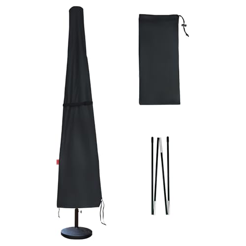 Cover Geny Terrassenschirm-Abdeckung, passend für Marktschirme, 2,5 - 3 m, wasserdicht, 600D, robuste Marktschirmabdeckungen, lichtbeständig, Outdoor-Sonnenschirmabdeckungen mit Reißverschluss und von Cover Geny