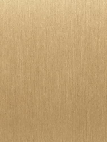 Steel-Brushed | Metalldekor Gebürstet Texturiert - Möbelfolie Selbstklebende Tapete Vinyl Folie für Möbel Wand Regal (100x122cm) Farbe NE47 - Soft Gold - Gold soft von Cover Styl'