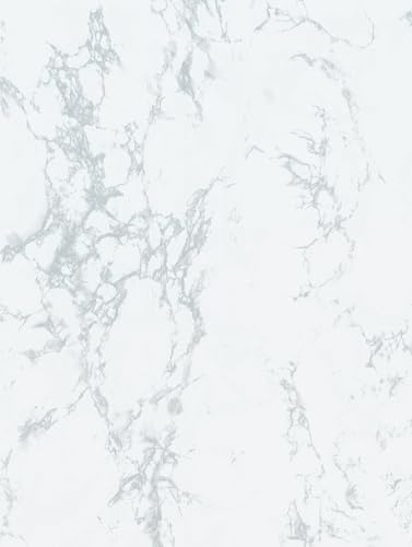 Stone-Marble | Natursteindekor Marmor Soft Matt - Möbelfolie Selbstklebende Tapete Vinyl Folie für Möbel Wand Regal (100x122cm) Farbe NG31 - Polished White - Poliertes Weiß von Cover Styl'