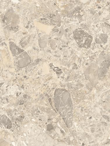 Stone-Terrazzo | Natursteindekor Texturiert - Möbelfolie Selbstklebende Tapete Vinyl Folie für Möbel Wand Regal (100x122cm) Farbe NG01 - Lombarda Bianco - Lombarda weiß von Cover Styl'