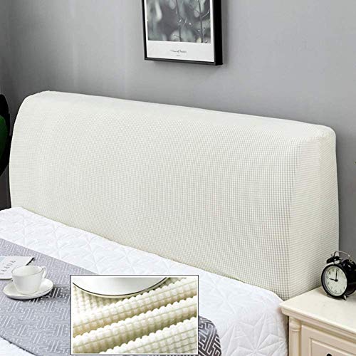 cover Bett Kopfteil Hussen/Bezug, Bettkopfteil Hussen Boxspringbezug Stepp Einfarbig Staubhülle Kopfbedeckungen Elastische All-Inclusive Kopfteilbezug Schlafzimmer Dekor Hell beige 180-200cm von WYJHNLBEDC