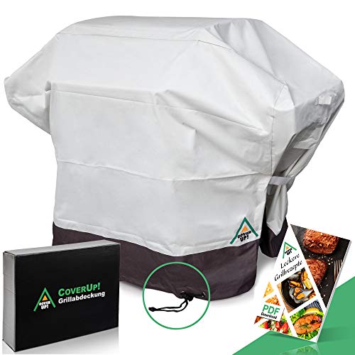 CoverUp! Grillabdeckung 141 x 65 x 115 cm – Premium Grill Abdeckhaube BBQ Cover witterungsbeständig – inkl. E-Book mit Rezepten - beige von CoverUp!