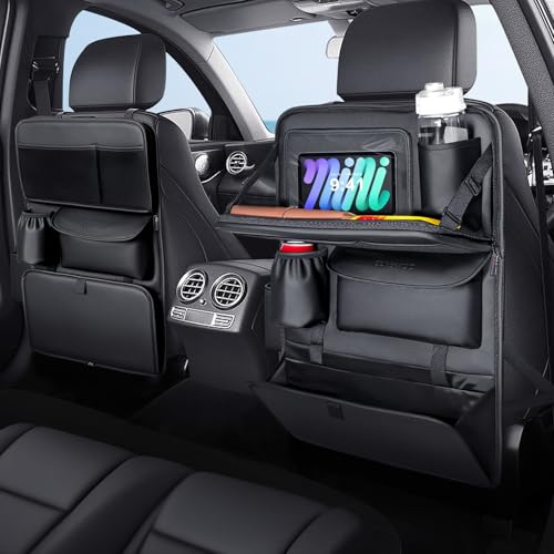 Coverado Autositz Organizer, Nappa Leder Rückenlehnenschutz Kinder wasserdicht Rücksitz Organizer mit Tablet Halter/Faltbares Food Tablett/Trittmattenschutz/Mehrfach Taschen/Müllsackhalter Coverado Autositz Organizer, Nappa Leder Rückenlehnenschutz Kinder wasserdicht Rücksitz Organizer mit Tablet Halter/Faltbares Food Tablett/Trittmattenschutz/Mehrfach Taschen/Müllsackhalter von Coverado
