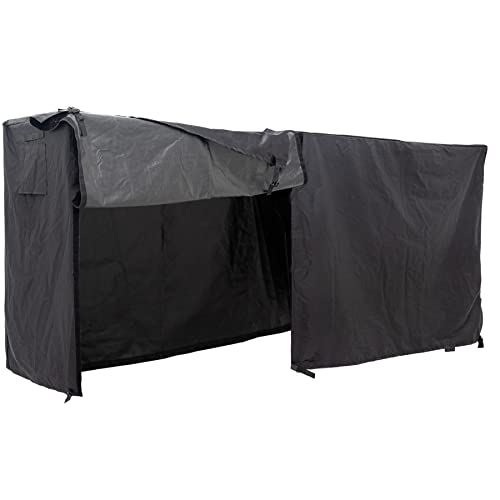 Coverify Kaminholzregal Abdeckung, Wasserdicht 600D Oxford Abdeckung für Holzregale außen, wetterfeste Schutzabdeckung für Brennholz für Brennholzregal, 248 x 63 x 125 cm, Schwarz von Coverify