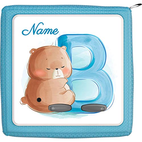 Coverlounge® Schutzfolie passend für die Toniebox mit Namen personalisiert | Baby Bär mit Buchstabe B von Coverlounge