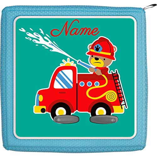 Coverlounge® Schutzfolie passend für die Toniebox mit Namen personalisiert | Feuerwehr Teddiebär von Coverlounge