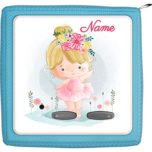 Coverlounge® Schutzfolie passend für die Toniebox mit Namen personalisiert | Kleines Mädchen mit blonden Haaren und Blumen von Coverlounge