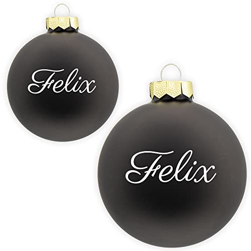 Coverlounge Christbaumkugel personaliert aus Glas | Weihnachtskugel mit Name| Ø 6cm oder 8cm in Schwarz (Matt) | für Weihnachten von Coverlounge