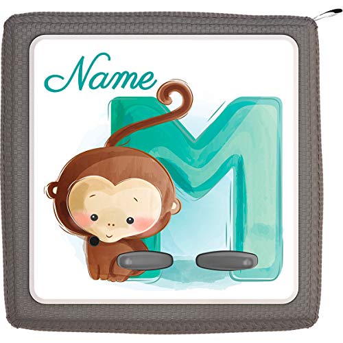 Coverlounge Folie passend für die Toniebox | Schutzfolie Sticker | individuell anpassbar | Baby AFFE mit Buchstabe M mit Name personalisiert | Handschrift von Coverlounge