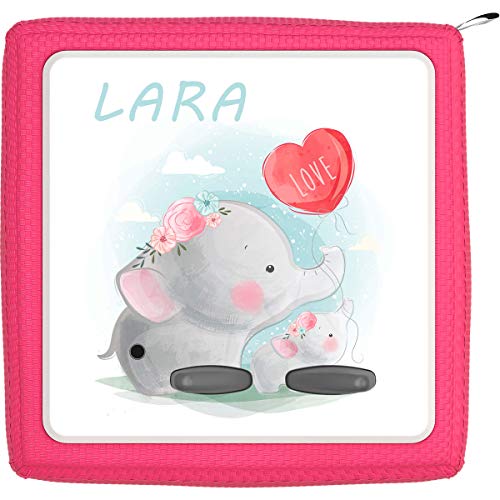 Coverlounge Folie passend für die Toniebox | Schutzfolie Sticker | individuell anpassbar | Baby Elefant hält Luftballon Love mit Name personalisiert von Coverlounge