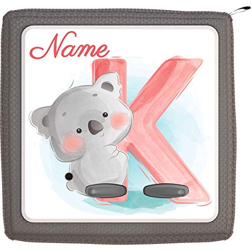 Coverlounge Folie passend für die Toniebox | Schutzfolie Sticker | individuell anpassbar | Baby Koala Bär mit Buchstabe K mit Name personalisiert | Handschrift von Coverlounge