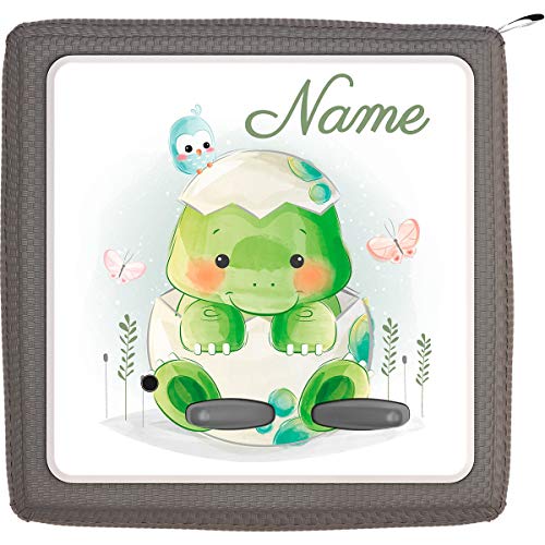 Coverlounge Folie passend für die Toniebox | Schutzfolie Sticker | individuell anpassbar | Baby Schildkröte und Schmetterlinge mit Name personalisiert | Handschrift von Coverlounge