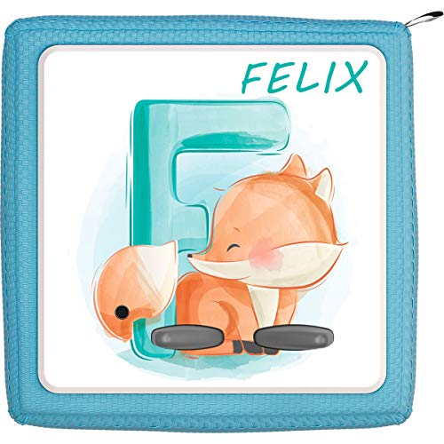 Coverlounge Schutzfolie passend für die Toniebox | Folie Sticker | Baby Fuchs mit Buchstabe F mit Name personalisiert von Coverlounge